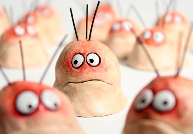 Figuras que simbolizan verrugas